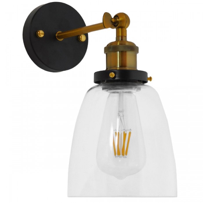 GloboStar® LYDIA 01071 Vintage Φωτιστικό Τοίχου Απλίκα Μονόφωτο Χρυσό Μεταλλικό με Γυάλινη Καμπάνα Φ14 x Μ25.5 x Π14.5 x Υ29.5cm GloboStar® LYDIA 01071 Vintage Φωτιστικό Τοίχου Απλίκα Μονόφωτο Χρυσό Μεταλλικό με Γυάλινη Καμπάνα Φ14 x Μ25.5 x Π14.5 x Υ29.5cm