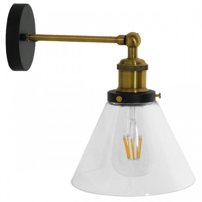 Globostar® CATHERINE 01074 Vintage Φωτιστικό Τοίχου Απλίκα Μονόφωτο Χρυσό Μεταλλικό με Γυάλινη Καμπάνα Φ18 x Μ26 x Π14.5 x Υ25cm Globostar® CATHERINE 01074 Vintage Φωτιστικό Τοίχου Απλίκα Μονόφωτο Χρυσό Μεταλλικό με Γυάλινη Καμπάνα Φ18 x Μ26 x Π14.5 x Υ25cm