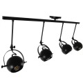 GloboStar® CANNES 01082 Μοντέρνο Φωτιστικό Οροφής Πολύφωτο Μαύρο Μεταλλικό Ράγα Μ108 x Π12 x Υ48cm