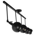 GloboStar® CANNES 01082 Μοντέρνο Φωτιστικό Οροφής Πολύφωτο Μαύρο Μεταλλικό Ράγα Μ108 x Π12 x Υ48cm