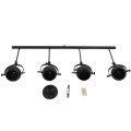 GloboStar® CANNES 01082 Μοντέρνο Φωτιστικό Οροφής Πολύφωτο Μαύρο Μεταλλικό Ράγα Μ108 x Π12 x Υ48cm
