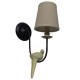 GloboStar® DOVE 01084 Vintage Φωτιστικό Τοίχου Απλίκα Μονόφωτο Μαύρο Μεταλλικό με Υφασμάτινο Μπεζ Καπέλο Φ16 x Μ35 x Π16 x Υ45cm GloboStar® DOVE 01084 Vintage Φωτιστικό Τοίχου Απλίκα Μονόφωτο Μαύρο Μεταλλικό με Υφασμάτινο Μπεζ Καπέλο Φ16 x Μ35 x Π16 x Υ45cm