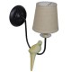 GloboStar® DOVE 01084 Vintage Φωτιστικό Τοίχου Απλίκα Μονόφωτο Μαύρο Μεταλλικό με Υφασμάτινο Μπεζ Καπέλο Φ16 x Μ35 x Π16 x Υ45cm GloboStar® DOVE 01084 Vintage Φωτιστικό Τοίχου Απλίκα Μονόφωτο Μαύρο Μεταλλικό με Υφασμάτινο Μπεζ Καπέλο Φ16 x Μ35 x Π16 x Υ45cm