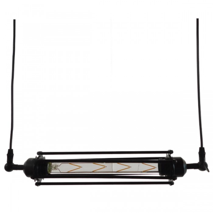 GloboStar® TUBE 01085 Vintage Industrial Κρεμαστό Φωτιστικό Οροφής Μαύρο Μεταλλικό Μ43 x Π11 x Υ11cm GloboStar® TUBE 01085 Vintage Industrial Κρεμαστό Φωτιστικό Οροφής Μαύρο Μεταλλικό Μ43 x Π11 x Υ11cm