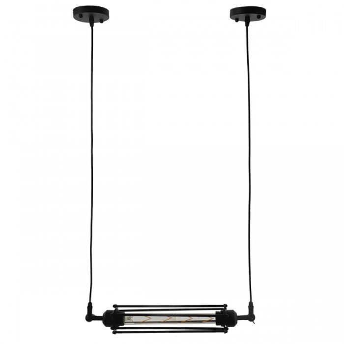 GloboStar® TUBE 01085 Vintage Industrial Κρεμαστό Φωτιστικό Οροφής Μαύρο Μεταλλικό Μ43 x Π11 x Υ11cm GloboStar® TUBE 01085 Vintage Industrial Κρεμαστό Φωτιστικό Οροφής Μαύρο Μεταλλικό Μ43 x Π11 x Υ11cm