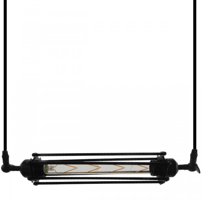 GloboStar® TUBE 01085 Vintage Industrial Κρεμαστό Φωτιστικό Οροφής Μαύρο Μεταλλικό Μ43 x Π11 x Υ11cm GloboStar® TUBE 01085 Vintage Industrial Κρεμαστό Φωτιστικό Οροφής Μαύρο Μεταλλικό Μ43 x Π11 x Υ11cm