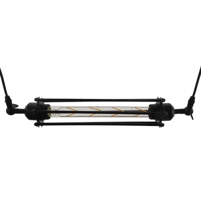 GloboStar® TUBE 01085 Vintage Industrial Κρεμαστό Φωτιστικό Οροφής Μαύρο Μεταλλικό Μ43 x Π11 x Υ11cm GloboStar® TUBE 01085 Vintage Industrial Κρεμαστό Φωτιστικό Οροφής Μαύρο Μεταλλικό Μ43 x Π11 x Υ11cm