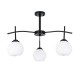 GloboStar® LUNA 01087 Μοντέρνο Φωτιστικό Οροφής Τρίφωτο Μαύρο Μεταλλικό με Λευκό Γυαλί Φ45 x Y39cm GloboStar® LUNA 01087 Μοντέρνο Φωτιστικό Οροφής Τρίφωτο Μαύρο Μεταλλικό με Λευκό Γυαλί Φ45 x Y39cm