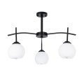 GloboStar® LUNA 01087 Μοντέρνο Φωτιστικό Οροφής Τρίφωτο Μαύρο Μεταλλικό με Λευκό Γυαλί Φ45 x Y39cm GloboStar® LUNA 01087 Μοντέρνο Φωτιστικό Οροφής Τρίφωτο Μαύρο Μεταλλικό με Λευκό Γυαλί Φ45 x Y39cm