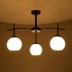 GloboStar® LUNA 01087 Μοντέρνο Φωτιστικό Οροφής Τρίφωτο Μαύρο Μεταλλικό με Λευκό Γυαλί Φ45 x Y39cm GloboStar® LUNA 01087 Μοντέρνο Φωτιστικό Οροφής Τρίφωτο Μαύρο Μεταλλικό με Λευκό Γυαλί Φ45 x Y39cm