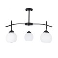 GloboStar® LUNA 01087 Μοντέρνο Φωτιστικό Οροφής Τρίφωτο Μαύρο Μεταλλικό με Λευκό Γυαλί Φ45 x Y39cm GloboStar® LUNA 01087 Μοντέρνο Φωτιστικό Οροφής Τρίφωτο Μαύρο Μεταλλικό με Λευκό Γυαλί Φ45 x Y39cm