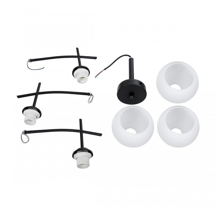 GloboStar® LUNA 01087 Μοντέρνο Φωτιστικό Οροφής Τρίφωτο Μαύρο Μεταλλικό με Λευκό Γυαλί Φ45 x Y39cm GloboStar® LUNA 01087 Μοντέρνο Φωτιστικό Οροφής Τρίφωτο Μαύρο Μεταλλικό με Λευκό Γυαλί Φ45 x Y39cm