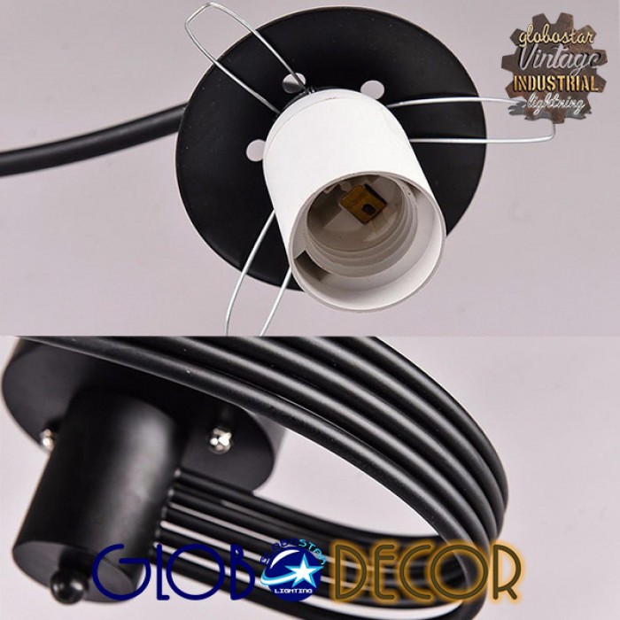 GloboStar® SELINA 01089 Μοντέρνο Φωτιστικό Οροφής Τρίφωτο Μαύρο Μεταλλικό με Λευκό Γυαλί Φ60 x Y45cm GloboStar® SELINA 01089 Μοντέρνο Φωτιστικό Οροφής Τρίφωτο Μαύρο Μεταλλικό με Λευκό Γυαλί Φ60 x Y45cm