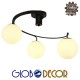 GloboStar® SELINA 01089 Μοντέρνο Φωτιστικό Οροφής Τρίφωτο Μαύρο Μεταλλικό με Λευκό Γυαλί Φ60 x Y45cm GloboStar® SELINA 01089 Μοντέρνο Φωτιστικό Οροφής Τρίφωτο Μαύρο Μεταλλικό με Λευκό Γυαλί Φ60 x Y45cm