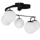 GloboStar® SELINA 01090 Μοντέρνο Φωτιστικό Οροφής Πολύφωτο Μαύρο Μεταλλικό με Λευκό Γυαλί Φ63 x Y47cm
