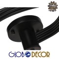 GloboStar® SELINA 01090 Μοντέρνο Φωτιστικό Οροφής Πολύφωτο Μαύρο Μεταλλικό με Λευκό Γυαλί Φ63 x Y47cm