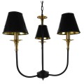 GloboStar® LIMI 01091 Vintage Industrial Κρεμαστό Φωτιστικό Οροφής Τρίφωτο Μαύρο Μεταλλικό Πολυέλαιος με Καπέλο Φ56 x Y54cm