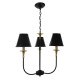 GloboStar® LIMI 01091 Vintage Industrial Κρεμαστό Φωτιστικό Οροφής Τρίφωτο Μαύρο Μεταλλικό Πολυέλαιος με Καπέλο Φ56 x Y54cm