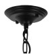 GloboStar® LIMI 01091 Vintage Industrial Κρεμαστό Φωτιστικό Οροφής Τρίφωτο Μαύρο Μεταλλικό Πολυέλαιος με Καπέλο Φ56 x Y54cm