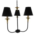GloboStar® LIMI 01091 Vintage Industrial Κρεμαστό Φωτιστικό Οροφής Τρίφωτο Μαύρο Μεταλλικό Πολυέλαιος με Καπέλο Φ56 x Y54cm