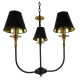 GloboStar® LIMI 01091 Vintage Industrial Κρεμαστό Φωτιστικό Οροφής Τρίφωτο Μαύρο Μεταλλικό Πολυέλαιος με Καπέλο Φ56 x Y54cm