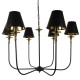GloboStar® LIMI 01092 Vintage Industrial Κρεμαστό Φωτιστικό Οροφής Πολύφωτο Μαύρο Μεταλλικό Πολυέλαιος με Καπέλο Φ100 x Y65cm