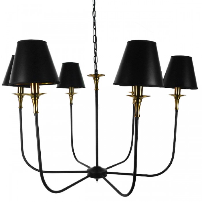 GloboStar® LIMI 01092 Vintage Industrial Κρεμαστό Φωτιστικό Οροφής Πολύφωτο Μαύρο Μεταλλικό Πολυέλαιος με Καπέλο Φ100 x Y65cm