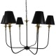 GloboStar® LIMI 01092 Vintage Industrial Κρεμαστό Φωτιστικό Οροφής Πολύφωτο Μαύρο Μεταλλικό Πολυέλαιος με Καπέλο Φ100 x Y65cm