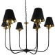 GloboStar® LIMI 01092 Vintage Industrial Κρεμαστό Φωτιστικό Οροφής Πολύφωτο Μαύρο Μεταλλικό Πολυέλαιος με Καπέλο Φ100 x Y65cm