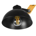 GloboStar® OLD SCHOOL 01093 Μοντέρνο Industrial Φωτιστικό Οροφής Τρίφωτο Μαύρο Μεταλλικό με Φυσικό Ξύλο Καμπάνα Φ75 x Y38cm