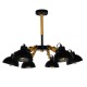 GloboStar® OLD SCHOOL 01094 Μοντέρνο Φωτιστικό Οροφής Πολύφωτο Μαύρο Μεταλλικό με Φυσικό Ξύλο Καμπάνα Φ75 x Y38cm GloboStar® OLD SCHOOL 01094 Μοντέρνο Φωτιστικό Οροφής Πολύφωτο Μαύρο Μεταλλικό με Φυσικό Ξύλο Καμπάνα Φ75 x Y38cm