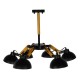 GloboStar® OLD SCHOOL 01094 Μοντέρνο Φωτιστικό Οροφής Πολύφωτο Μαύρο Μεταλλικό με Φυσικό Ξύλο Καμπάνα Φ75 x Y38cm GloboStar® OLD SCHOOL 01094 Μοντέρνο Φωτιστικό Οροφής Πολύφωτο Μαύρο Μεταλλικό με Φυσικό Ξύλο Καμπάνα Φ75 x Y38cm