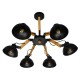 GloboStar® OLD SCHOOL 01094 Μοντέρνο Φωτιστικό Οροφής Πολύφωτο Μαύρο Μεταλλικό με Φυσικό Ξύλο Καμπάνα Φ75 x Y38cm GloboStar® OLD SCHOOL 01094 Μοντέρνο Φωτιστικό Οροφής Πολύφωτο Μαύρο Μεταλλικό με Φυσικό Ξύλο Καμπάνα Φ75 x Y38cm