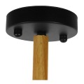 GloboStar® OLD SCHOOL 01094 Μοντέρνο Φωτιστικό Οροφής Πολύφωτο Μαύρο Μεταλλικό με Φυσικό Ξύλο Καμπάνα Φ75 x Y38cm