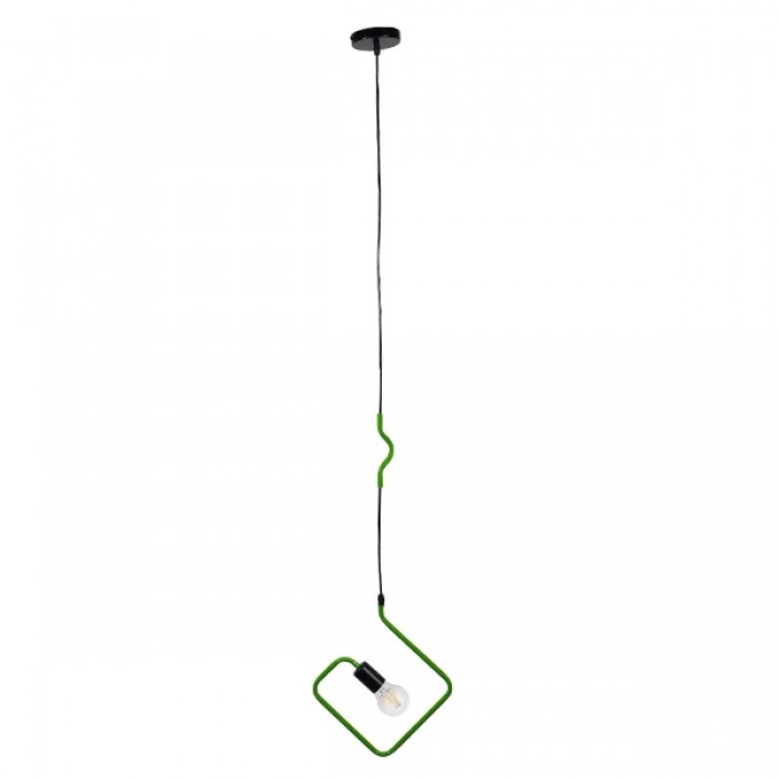 GloboStar® LIBBY 01096-1 Μοντέρνο Κρεμαστό Παιδικό Φωτιστικό Οροφής Μονόφωτο 1 x E27 Πράσινο Μεταλλικό Φ31 x Υ100cm