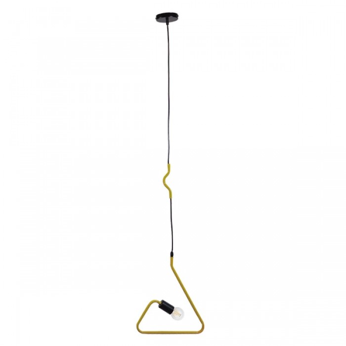 GloboStar® LIBBY 01097-1 Μοντέρνο Κρεμαστό Παιδικό Φωτιστικό Οροφής Μονόφωτο 1 x E27 Κίτρινο Μεταλλικό Φ31 x Υ100cm