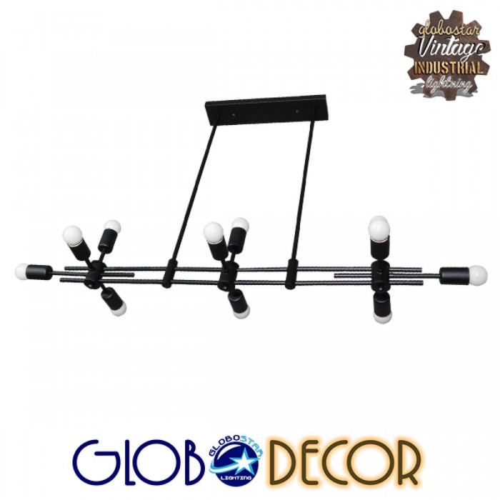 GloboStar® FERUM 01098 Μοντέρνο Industrial Φωτιστικό Οροφής Πολύφωτο Μαύρο Μεταλλικό Ράγα Μ113 x Π26 x Υ85cm GloboStar® FERUM 01098 Μοντέρνο Industrial Φωτιστικό Οροφής Πολύφωτο Μαύρο Μεταλλικό Ράγα Μ113 x Π26 x Υ85cm