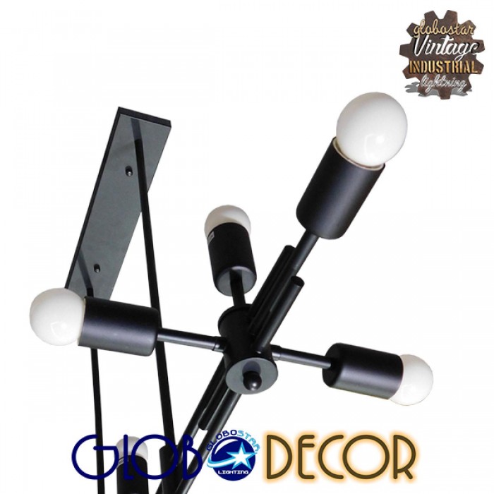GloboStar® FERUM 01098 Μοντέρνο Industrial Φωτιστικό Οροφής Πολύφωτο Μαύρο Μεταλλικό Ράγα Μ113 x Π26 x Υ85cm GloboStar® FERUM 01098 Μοντέρνο Industrial Φωτιστικό Οροφής Πολύφωτο Μαύρο Μεταλλικό Ράγα Μ113 x Π26 x Υ85cm