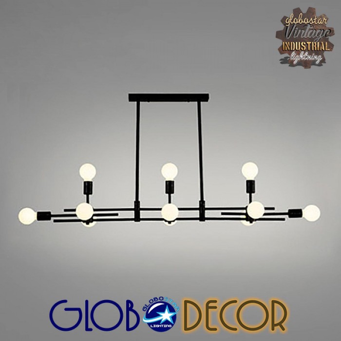GloboStar® FERUM 01098 Μοντέρνο Industrial Φωτιστικό Οροφής Πολύφωτο Μαύρο Μεταλλικό Ράγα Μ113 x Π26 x Υ85cm GloboStar® FERUM 01098 Μοντέρνο Industrial Φωτιστικό Οροφής Πολύφωτο Μαύρο Μεταλλικό Ράγα Μ113 x Π26 x Υ85cm
