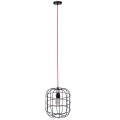 GloboStar® PARROT 01099 Μοντέρνο Industrial Κρεμαστό Φωτιστικό Οροφής Μονόφωτο Μαύρο Μεταλλικό Πλέγμα Φ30 x Y35cm