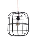GloboStar® PARROT 01099 Μοντέρνο Industrial Κρεμαστό Φωτιστικό Οροφής Μονόφωτο Μαύρο Μεταλλικό Πλέγμα Φ30 x Y35cm