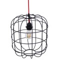 GloboStar® PARROT 01099 Μοντέρνο Industrial Κρεμαστό Φωτιστικό Οροφής Μονόφωτο Μαύρο Μεταλλικό Πλέγμα Φ30 x Y35cm