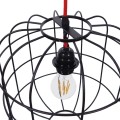 GloboStar® PARROT 01099 Μοντέρνο Industrial Κρεμαστό Φωτιστικό Οροφής Μονόφωτο Μαύρο Μεταλλικό Πλέγμα Φ30 x Y35cm
