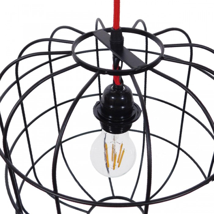 GloboStar® PARROT 01099 Μοντέρνο Industrial Κρεμαστό Φωτιστικό Οροφής Μονόφωτο Μαύρο Μεταλλικό Πλέγμα Φ30 x Y35cm GloboStar® PARROT 01099 Μοντέρνο Industrial Κρεμαστό Φωτιστικό Οροφής Μονόφωτο Μαύρο Μεταλλικό Πλέγμα Φ30 x Y35cm