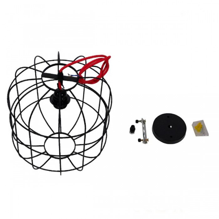 GloboStar® PARROT 01099 Μοντέρνο Industrial Κρεμαστό Φωτιστικό Οροφής Μονόφωτο Μαύρο Μεταλλικό Πλέγμα Φ30 x Y35cm GloboStar® PARROT 01099 Μοντέρνο Industrial Κρεμαστό Φωτιστικό Οροφής Μονόφωτο Μαύρο Μεταλλικό Πλέγμα Φ30 x Y35cm