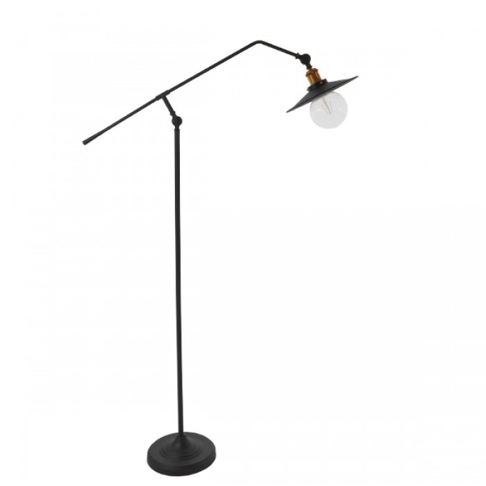GloboStar® WYNGE 01101 Vintage Industrial Φωτιστικό Δαπέδου Μονόφωτο Μαύρο Μεταλλικό με Χρυσό Ντουί Φ26 x Υ174cm GloboStar® WYNGE 01101 Vintage Industrial Φωτιστικό Δαπέδου Μονόφωτο Μαύρο Μεταλλικό με Χρυσό Ντουί Φ26 x Υ174cm