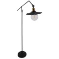GloboStar® WYNGE 01101 Vintage Industrial Φωτιστικό Δαπέδου Μονόφωτο Μαύρο Μεταλλικό με Χρυσό Ντουί Φ26 x Υ174cm