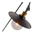 GloboStar® WYNGE 01101 Vintage Industrial Φωτιστικό Δαπέδου Μονόφωτο Μαύρο Μεταλλικό με Χρυσό Ντουί Φ26 x Υ174cm