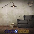 GloboStar® WYNGE 01101 Vintage Industrial Φωτιστικό Δαπέδου Μονόφωτο Μαύρο Μεταλλικό με Χρυσό Ντουί Φ26 x Υ174cm