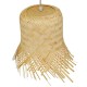 GloboStar® HAWAII 01103 Vintage Κρεμαστό Φωτιστικό Οροφής Μονόφωτο 1 x E27 Μπέζ Ξύλινο Ψάθινο Μπαμπού Φ40 x Υ43cm